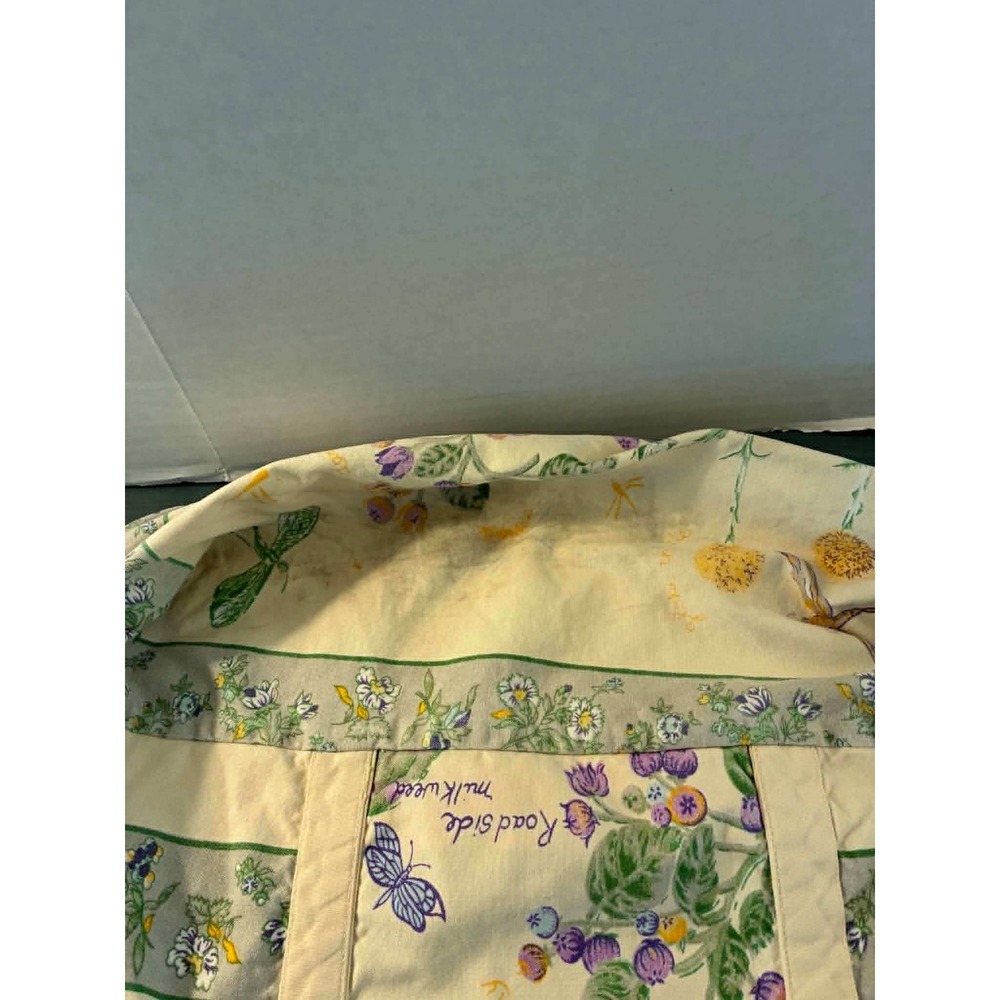 April Cornell Tote Bag Womens OS Cream Floral Dragonfly Roadside Milkweed Canvas - Picture 9 of 11
